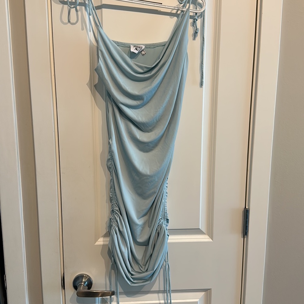 Princess Polly Blue Adjustable Jersey Drape Dress - Size 6